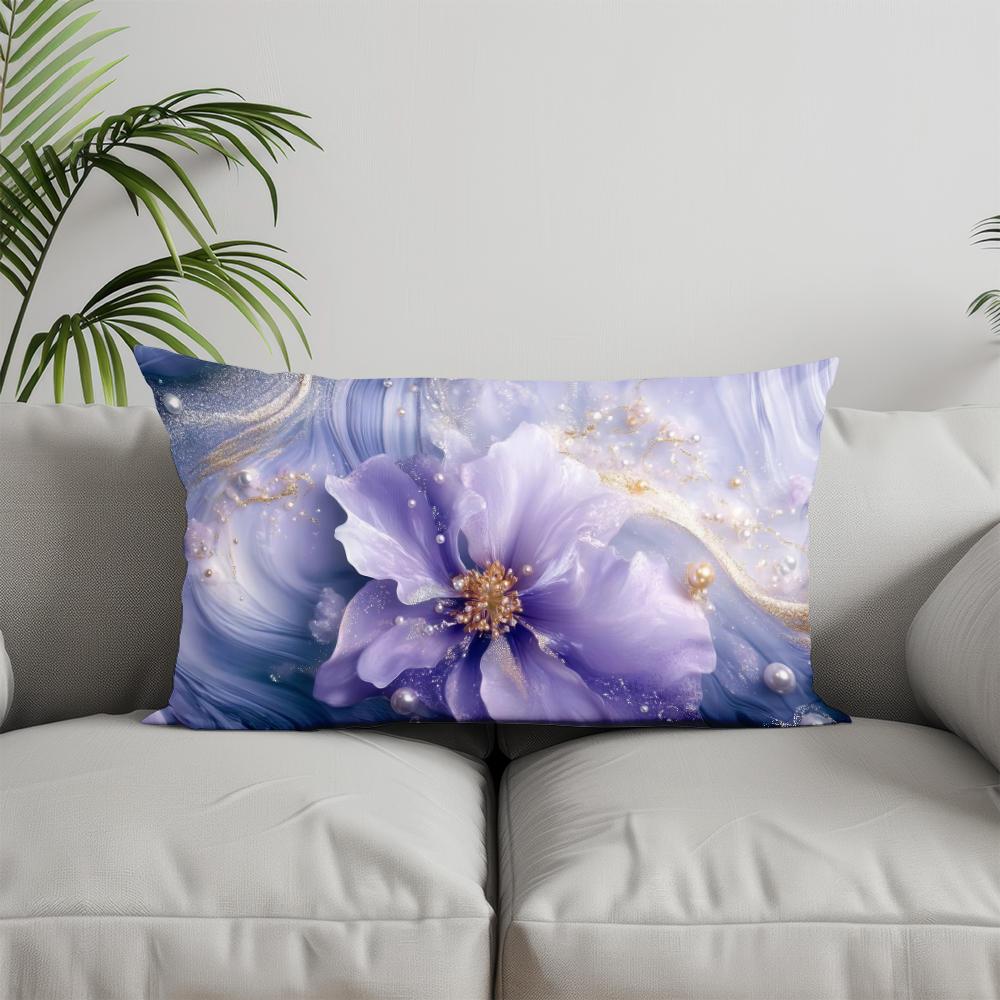 Home Decor Colorful Floral Rectangle Pillowcase Suitable For Sofa Bedroom Car Pillow Cover Cushion Rectangular Back Cushion