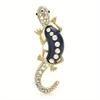 SKEDS Classic Women Men Vintage Crystal Lizard Badges Brooch Fashion Baroque Boutique Shining Pin For Ladies's Clothing Coat