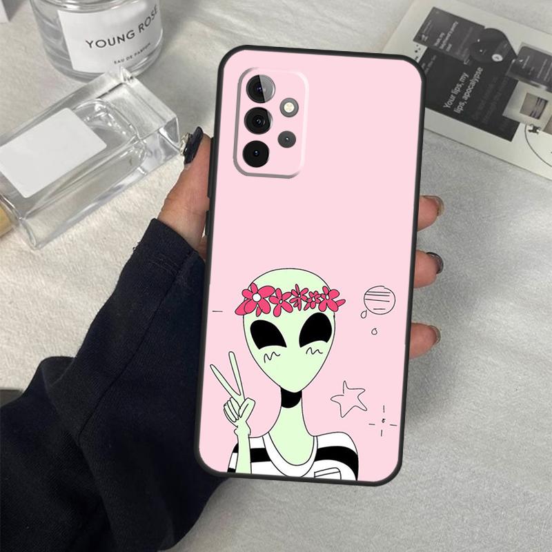Cartoon Space Alien UFO Case For Samsung Galaxy A56 A36 A16 A33 A13 A23 A52 A32 A12 A54 A34 A14 A53 A15 A35 A55 A17