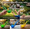 4Pcs Retro Bubble Wands In Blue Green Red Black, 3D Vintage Design, Smooth Lightweight, Long Thick Bubbles for All Ages
