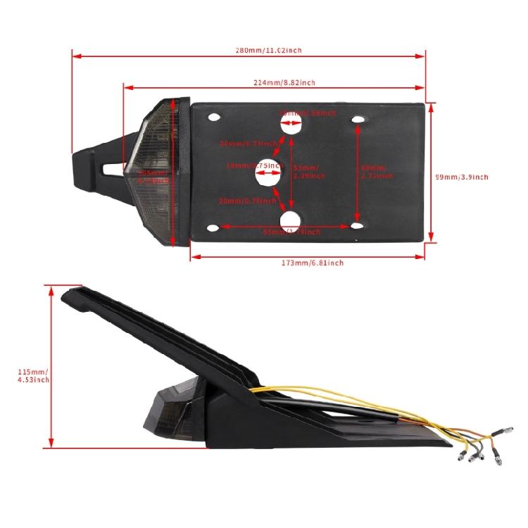 Long lasting LED Rear Fenders Brake Tail Light High Brightness LED Lamp Night ridings Safety Light for Automotives
