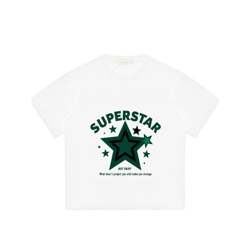 Superstar Graphic T Shirt Black Star Print And Text Casual Wear For Men And Women