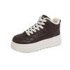 Winter Warm Snow Boots for Women Non-Slip Chunky Platform Sneakers With Faux Fur Lined Lace-Up Tennis Walking Shoes Women's Comfortable Short Booties