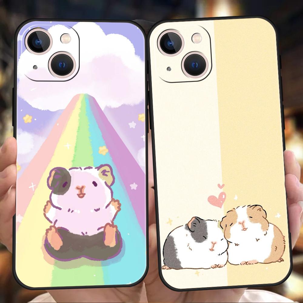 Luxury Phone Case For iPhone 17 Air 16E 16 11 15 14 Pro MAX 12 13 7 8 Plus X XR XS SE 2022 Cover Animal Guinea Pig Cavy Cute