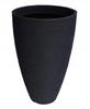 Round Garden Pot, Graphite, Grooved, 60 X 40 Cm