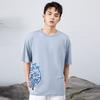 ANTA T Shirts Unisex Blue Gray Crew Neck Moderate Straight Fit 952228153-3