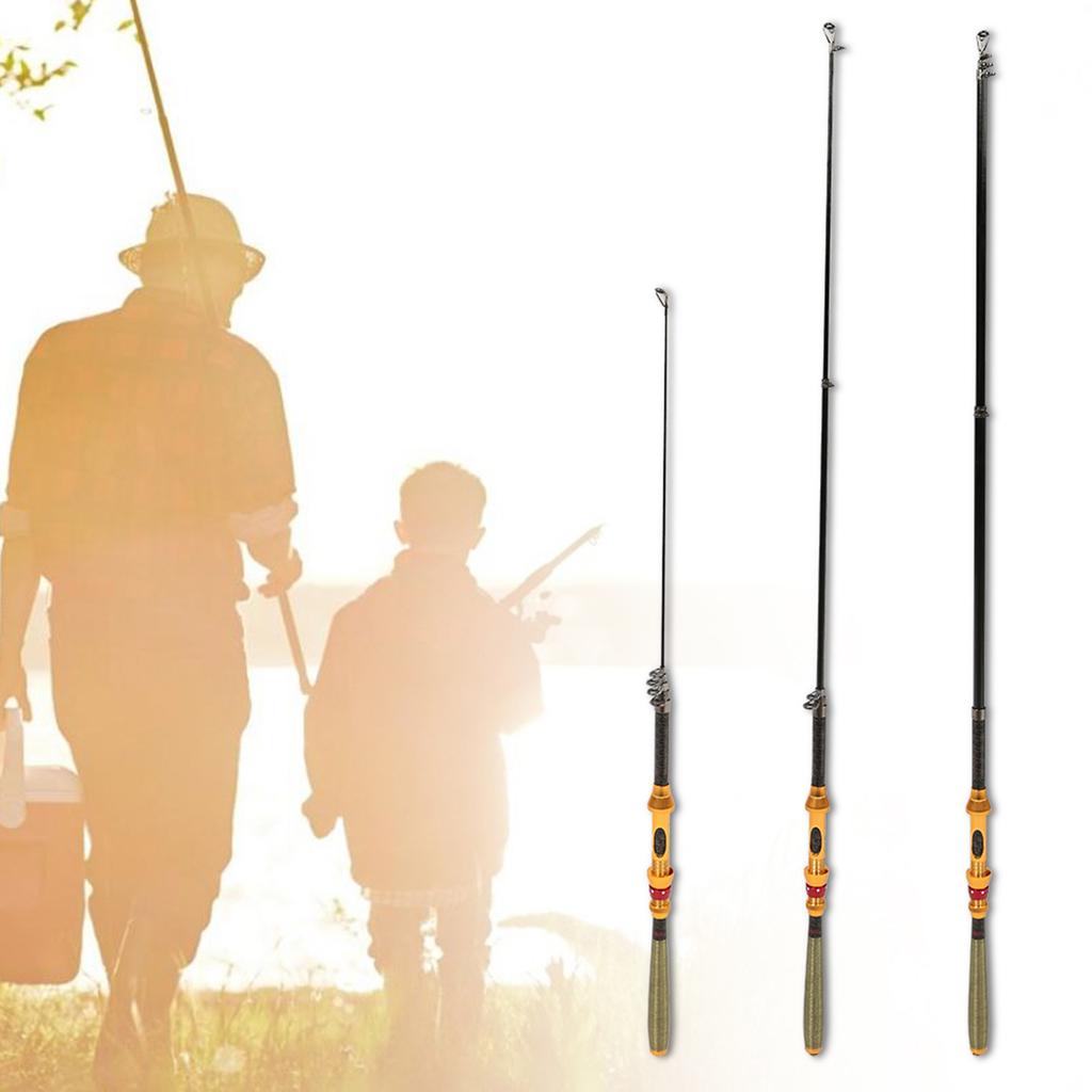 Mini Portable Carbon Retractable Super Hard Sea Fishing Fish Pole Rod (1.8m)