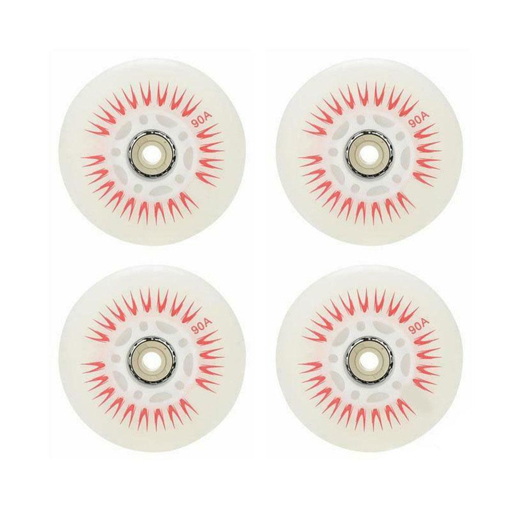 

4 шт. Колеса для роликовых коньков Flash 90a со светодиодным освещением, колеса для катания на коньках 68/72/76//80 мм, скоростные коньки, модные роликовые коньки, полиуретановые шины 68mm красный