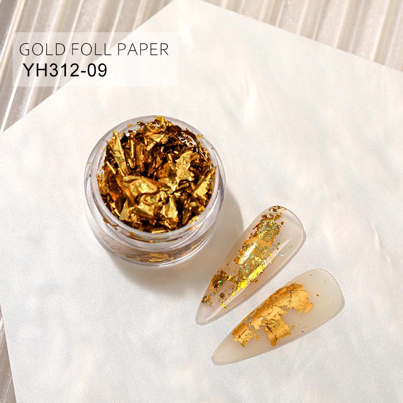 Ultra-Thin Iridescent Gold & Silver Nail Foil Fragments