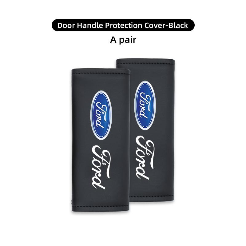 Leather Car Door Handle Protection Sleeve Anti Stick Interior Accessory For Ford Fiesta Ranger Mondeo Escape Ecosport Fusion