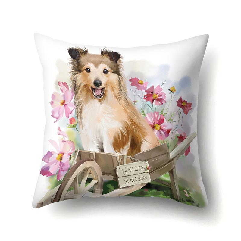 Oil Painting Animal Single-sided Polyester Pillowcase Home Living Room Soft Decoration Sofa Cushion Cover Bedroom Bed Pillowcase