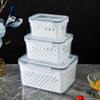 Fridge Food Storage Container Set with Lids with Strainer Kitchen Storage Boxes Fruit Vegetable Organizer