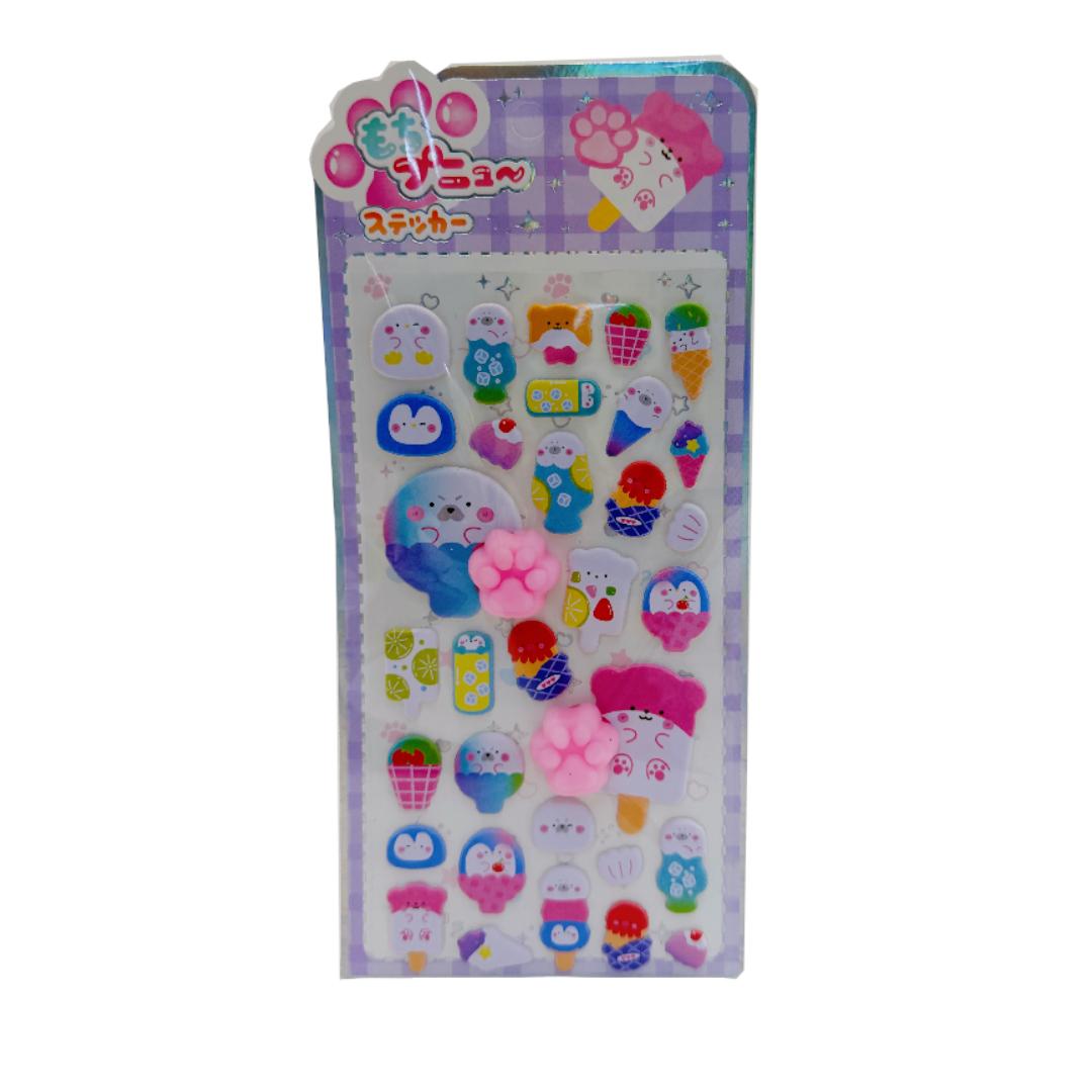 Cute Animal Puffy Bubble Stickers Self-Adhesive 3D Assorted Kids Stationery Stickers for Journal Notebook DIY Craft Decoration