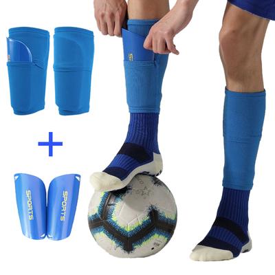 Ein Set Fußball-Schienbeinschoner für Erwachsene und Kinder, Socken mit Tasche, professionelle Schilde, Leggings, Schienbeinschoner, Überzüge, Schutzausrüstung