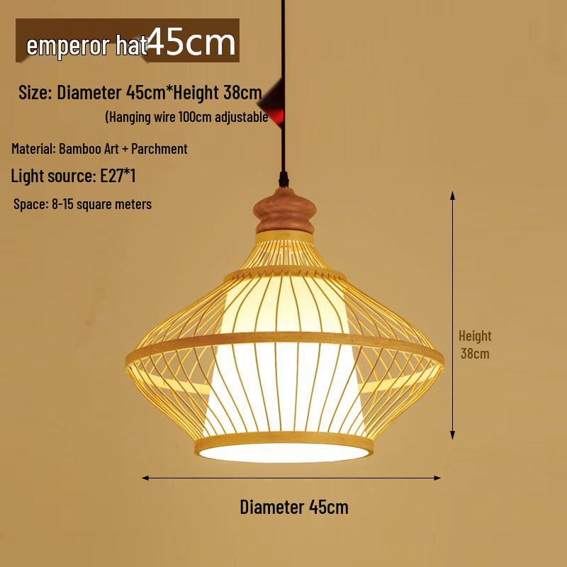 Retro Zen Bamboo Weaving Pendant Lamp for Restaurants & Teahouses
