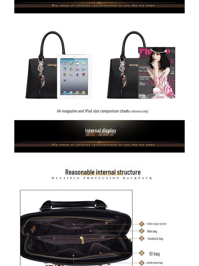 Large Capacity PU Shoulder & Crossbody Bag for Moms