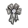 French Style Bow Brooch Vintage Black Brooch Exquisite Fully-rhinestone Pin  Western-style Clothes