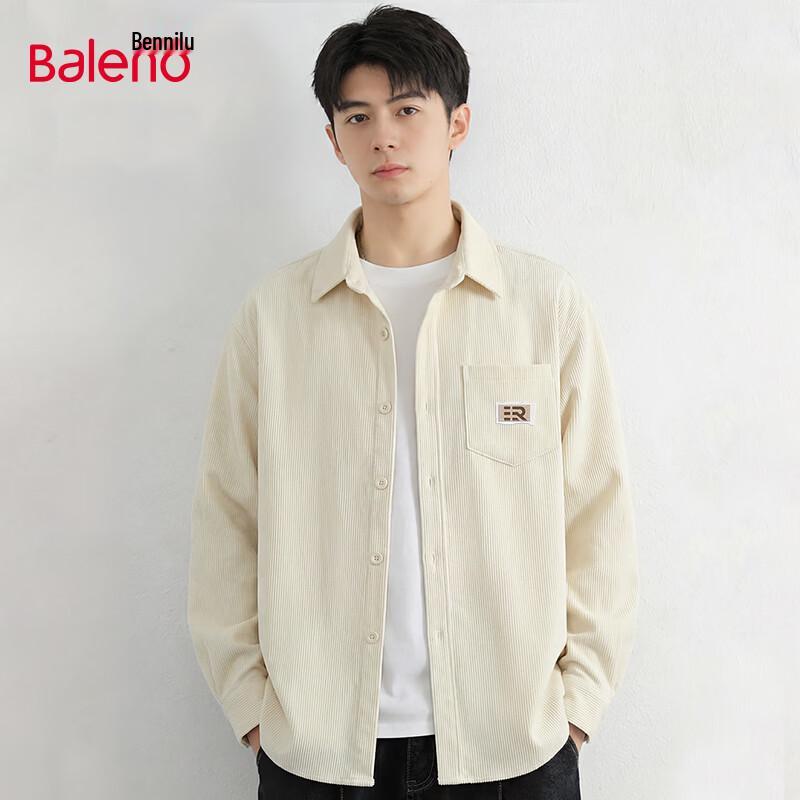 Мужская вельветовая рубашка с длинным рукавом Baleno в американском ретро-стиле 4XL