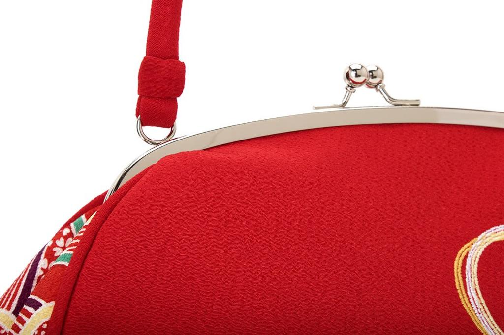 Clasp Bag Red Chrysanthemum Camellia Flower Mizuhiki Embroidery Qinghai Wave Crepe Crepe Retro Handbag Casual For Coming of Age For For Graduation For