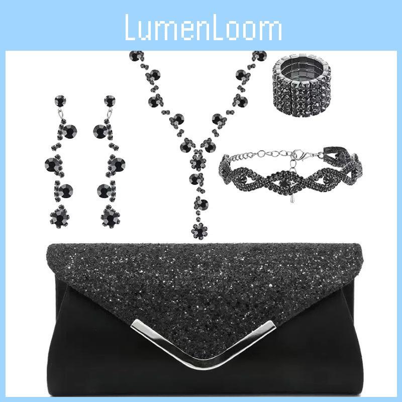Minimalist European Style Jewelry Set With Water Diamond Embellishments For Women