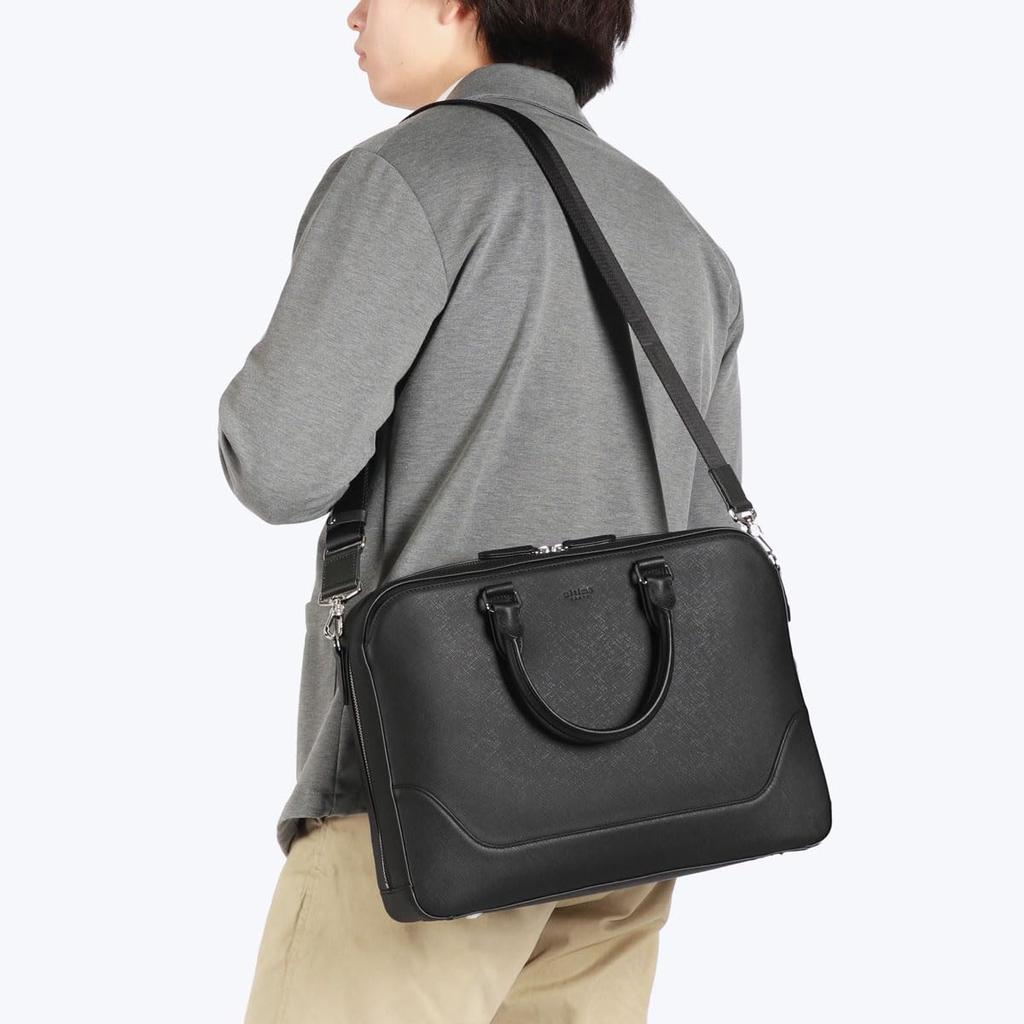 [ultima] Herren Schulterriemen aus Rindsleder "Delfino" mit Dreiwegeöffnung, Einzelnes Fach, Passend für A4-Format (13,3 Zoll), Nein. 11951