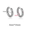 6pcs Stainless Steel 3mm 4mm Earrings PVD Gold Plated Round Korean Ear Rings Hoop Earring for Man Women Female Punk Jewelry