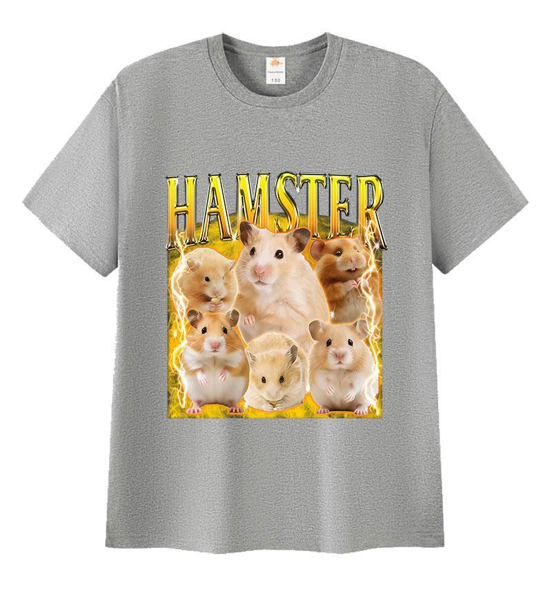 Funny Hamster Meme Graphic T Shirt Unisex Women Vintage Harajuku Fashion Tshirts Casual High Quality Oversized Cotton Tshirt Tops