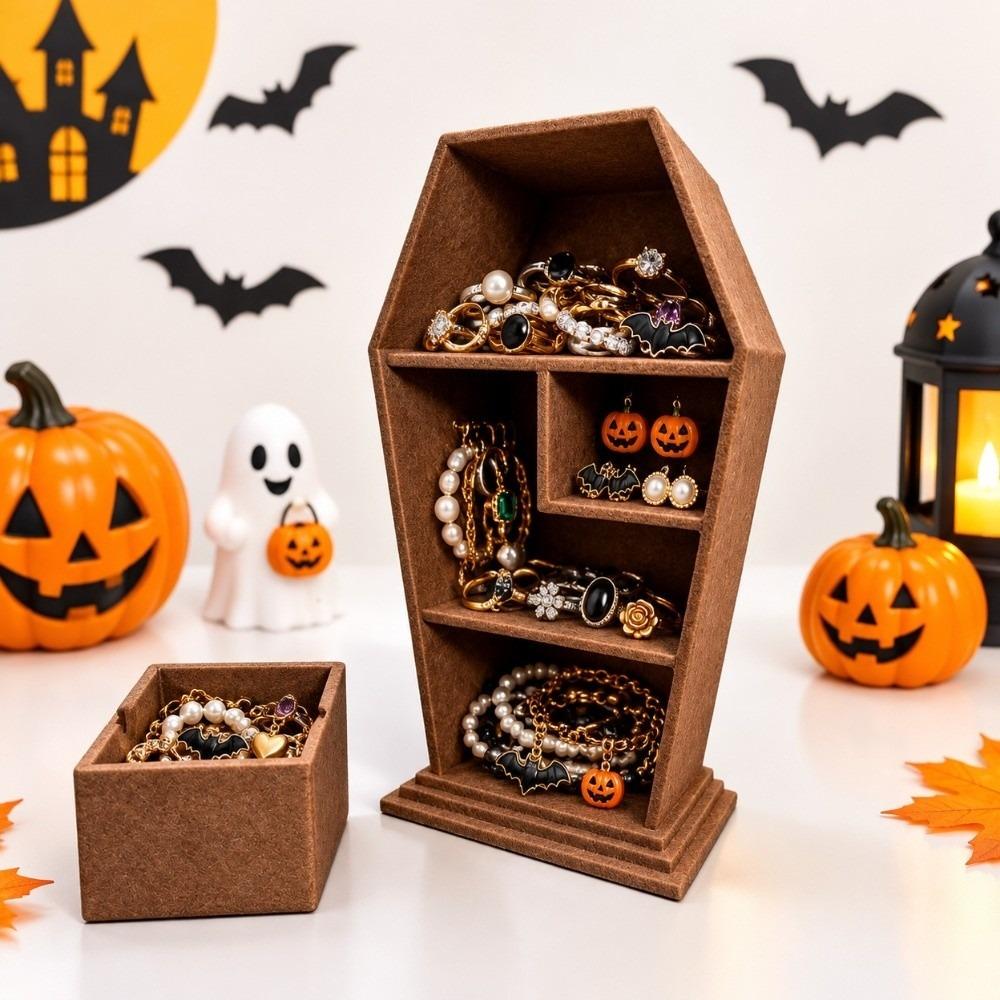 Gothic Travel Portable Storage Case Multi-compartment Ring Necklace Earring Storage Box Halloween
