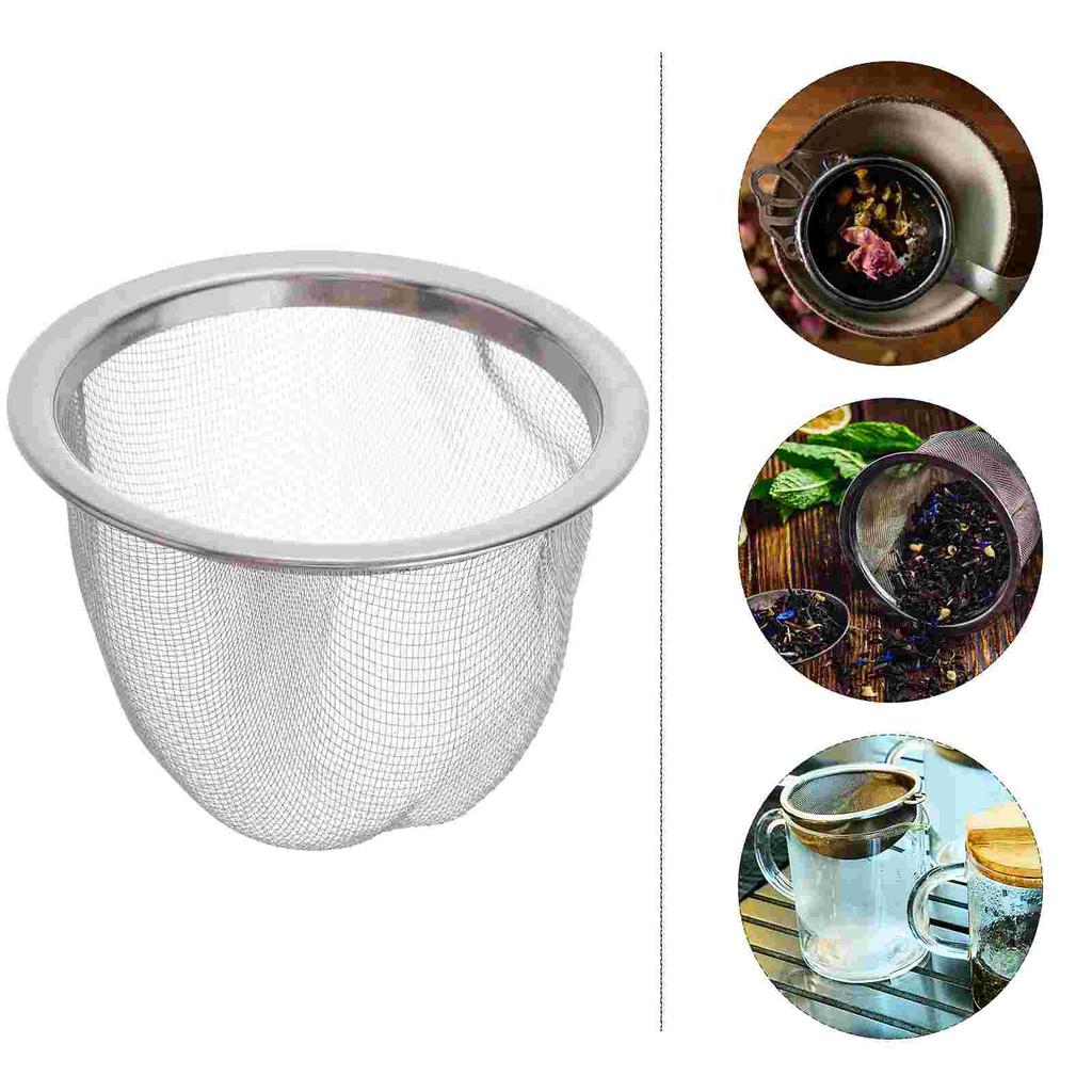 8 st Fina Maskor Tesil Tekanna Insats Silar Rostfritt Stål Filter Robust Läckagesäker Metall Infuser Lösa Blad