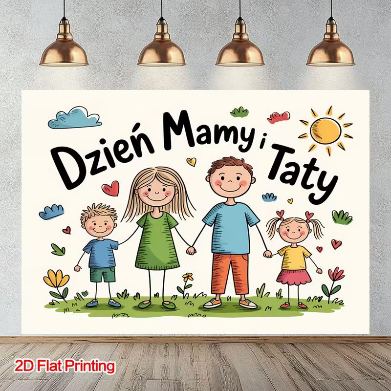 2D Sweet Family Love Backdrop for Outdoor Video & Photoshoot 47.2x31.5inch/120*80cm