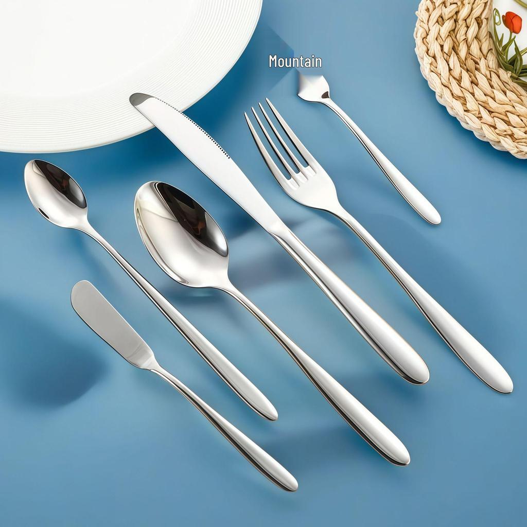 304 Stainless Steel Western Cutlery Set: Knife, Fork, Spoon - Ideal for Hotels & Restaurants