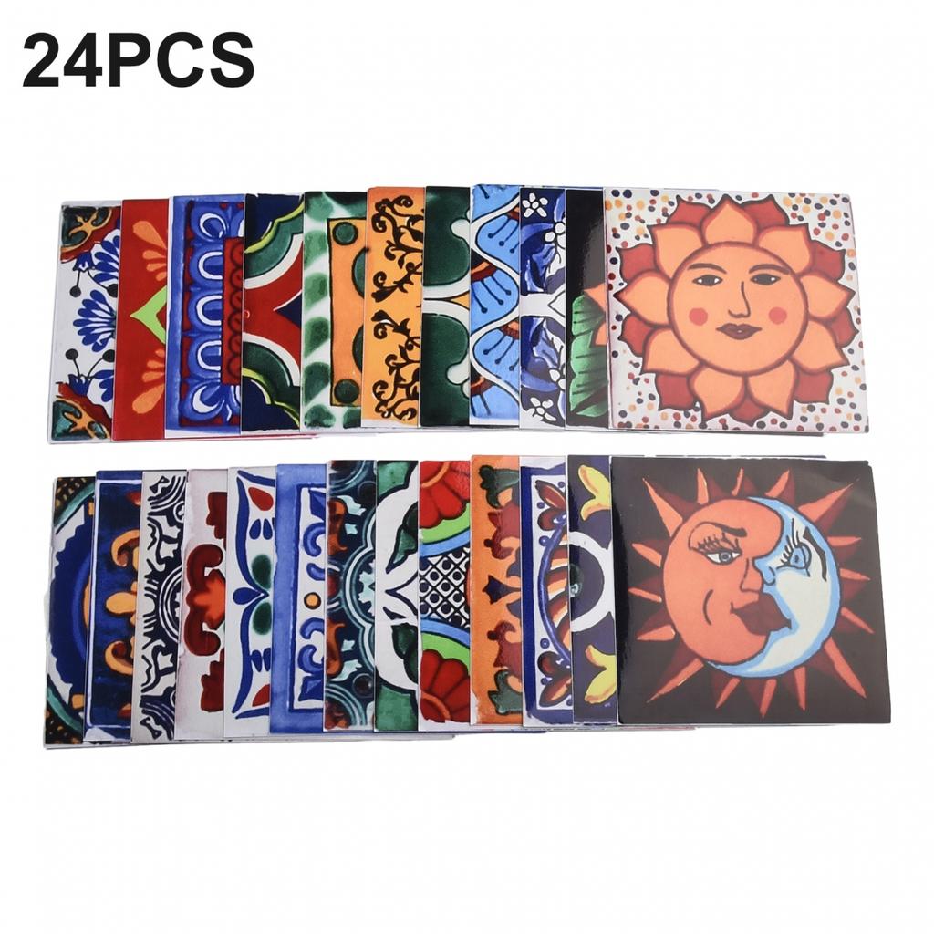 24 bucăți autocolant vintage autocolant pentru baie și faianta de bucătărie rezistentă la apă