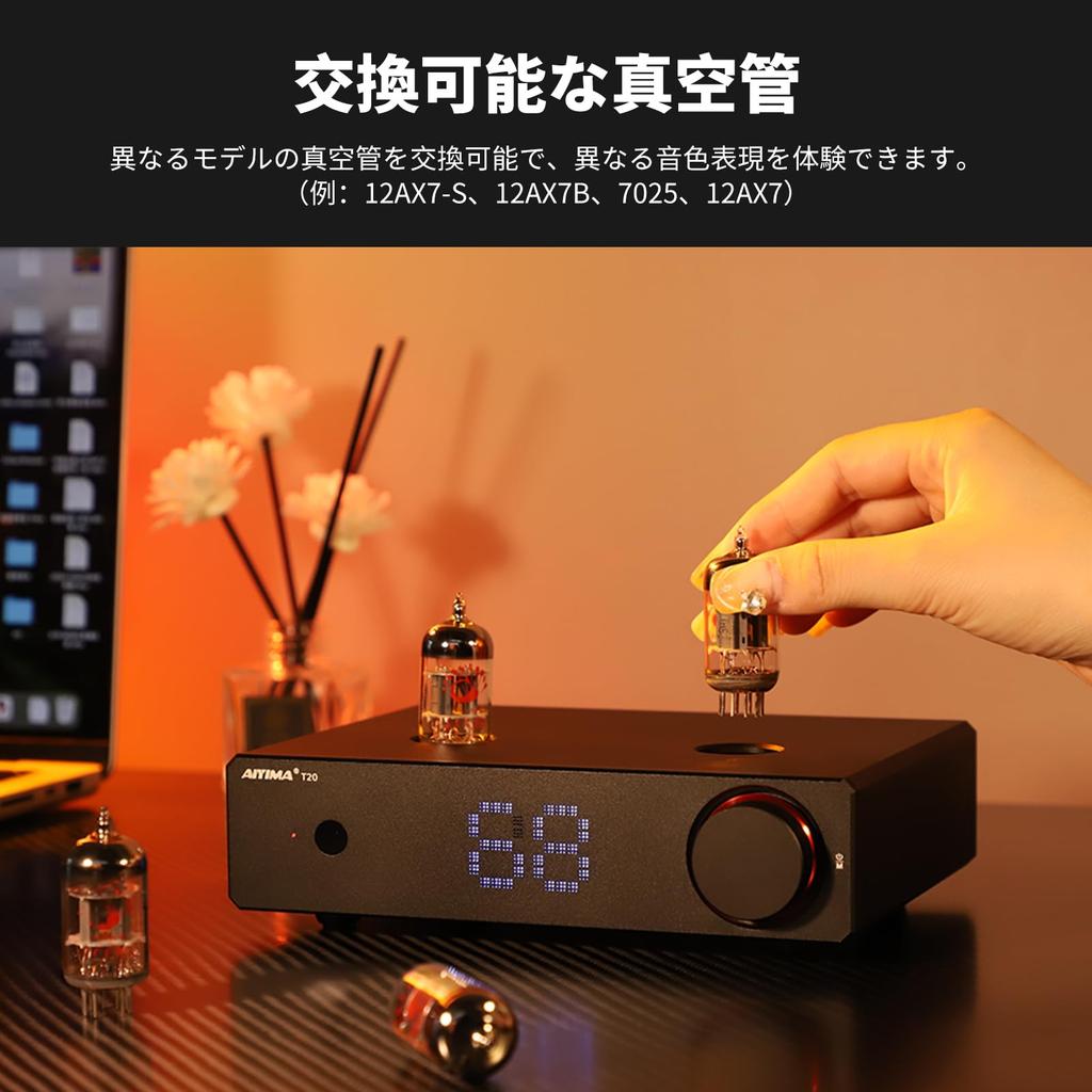 AIYIMA T20 Full Balanced Vacuum Tube Preamplifier TUBE ECC83 Preamplifier LME49720 OPA1612 Chip Digital Volume Display 12V TIGGER Ideal for Home Audio