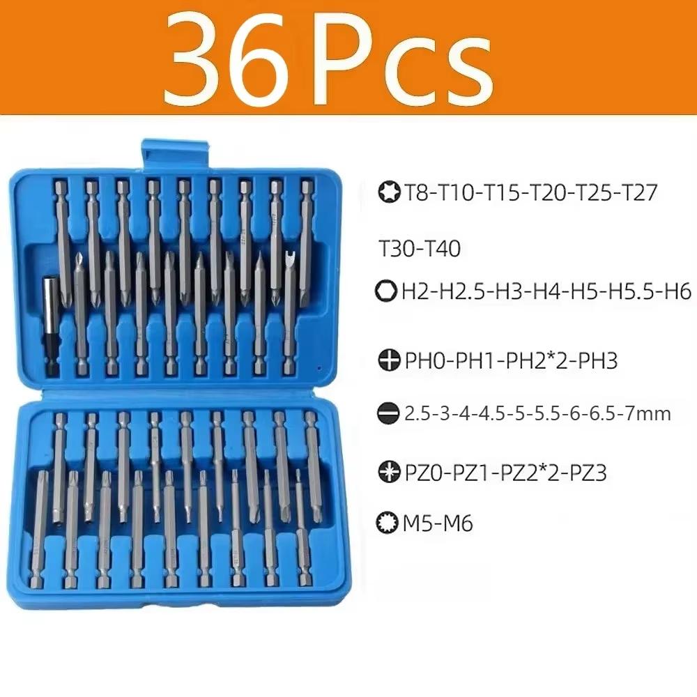 75mm Extra Long 1/4 Inch Magnetic Screwdriver Bit Set Torx Star Hex Spline Screwdriver Bits Kit for Home Repair