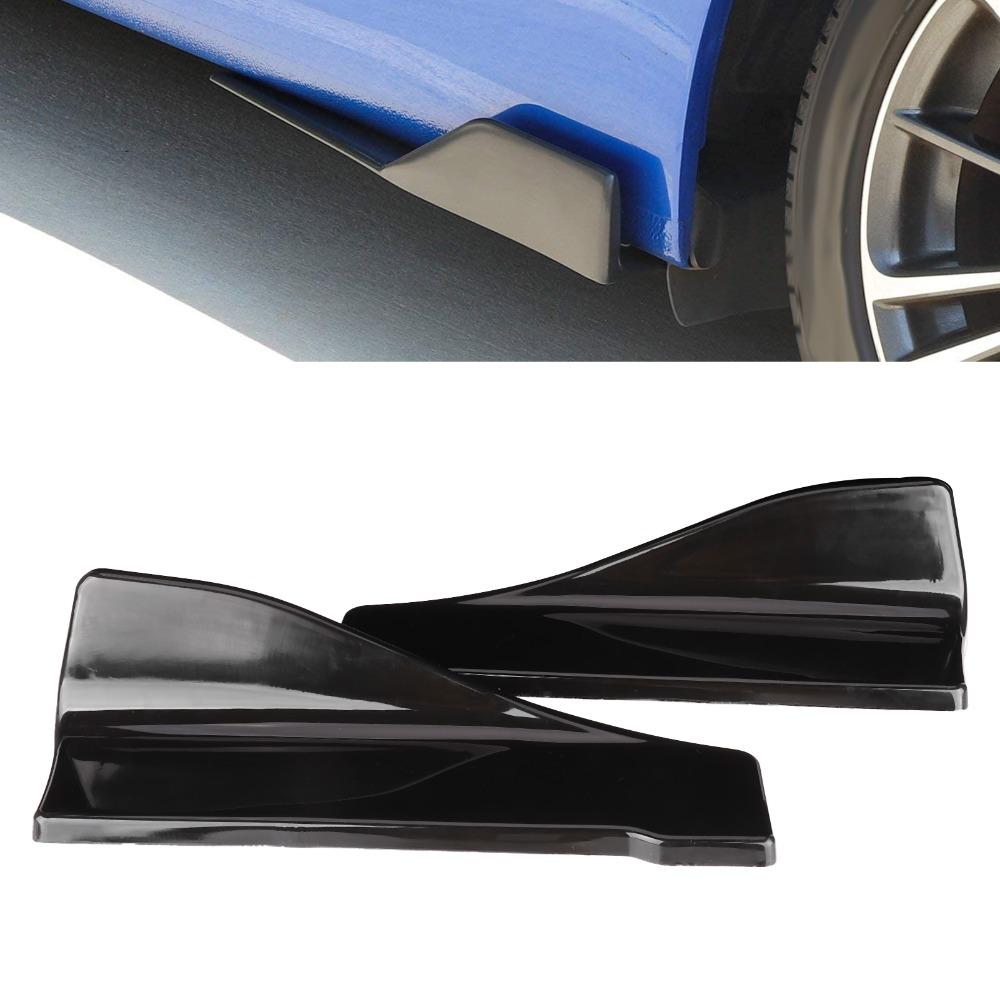 2 PCS Glsooy Black Rear Bumper Spoiler ABS Bumper Lip Bumper Lip Side Skirts Car Exterior Upgrade