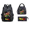 Dragon Ball Peripheral Cartoon Printed Backpack 3PCS Set Student School Bag Shoulder Bag Pencil Case Set