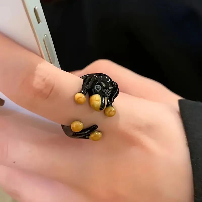 1PCS Cute Dachshund Ring Fashion Women's Accessories Personality Decompression Design Ring