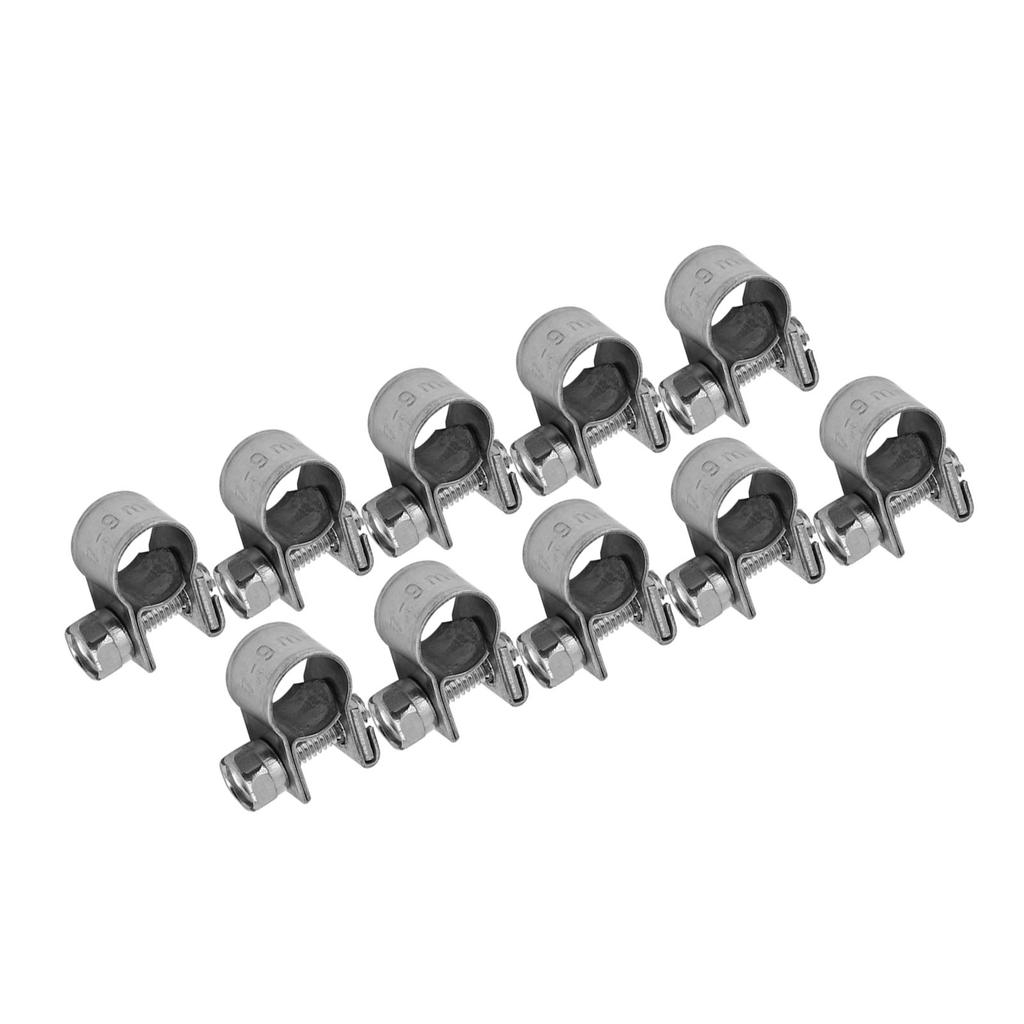 10pcs Stainless Steel   Fuel Line Pipe Hose Clamp Clip 6mm‑20mm Optional Size