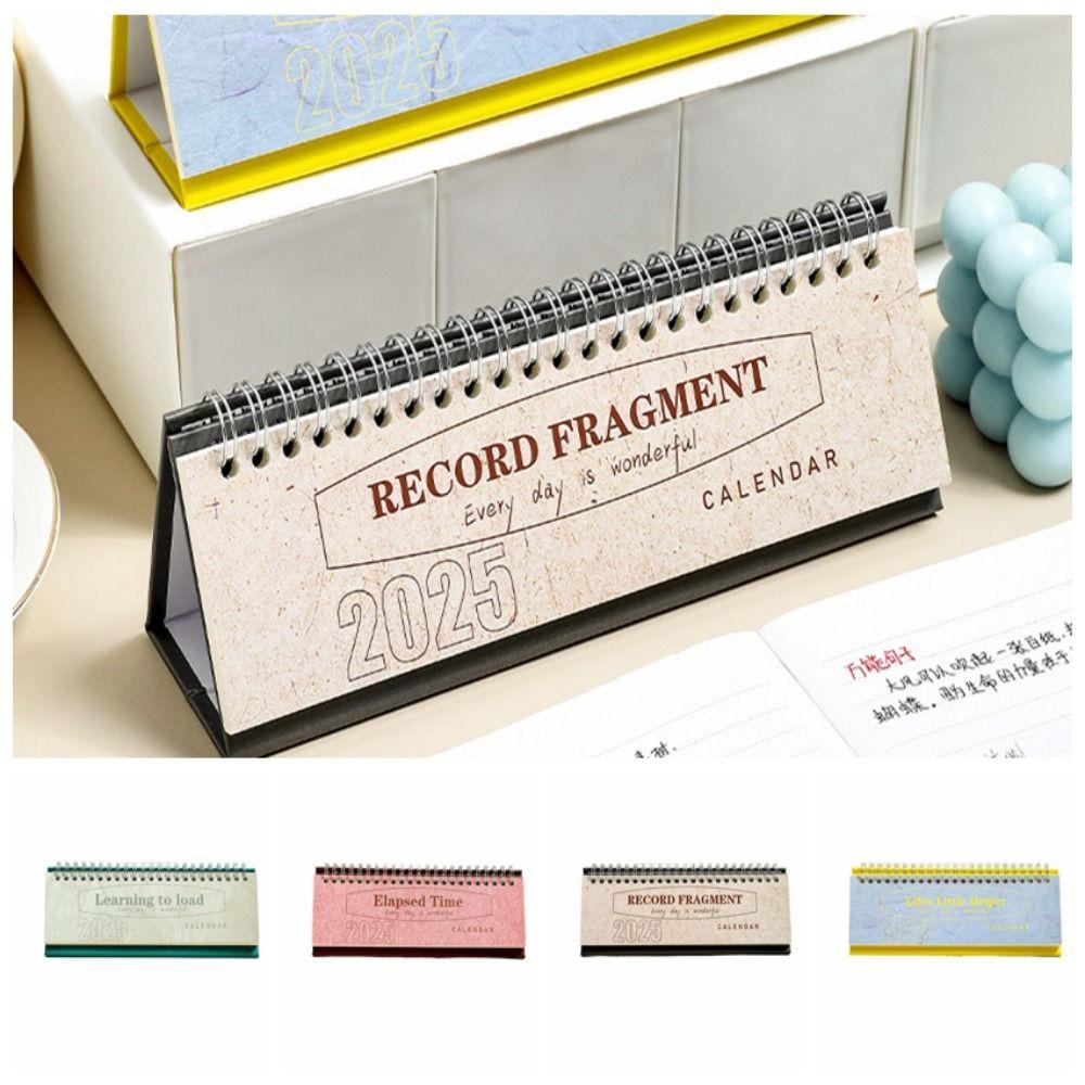 2Pcs Retro 2025 Planning Desk Calendar Comprehensive Weekly Agenda Planner Table  School