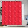 Bright Red Pink Diamond Pattern Shower Curtain Waterproof Fabric Decorative Bath House Bathroom Decoration Size 72X84 Inches (18