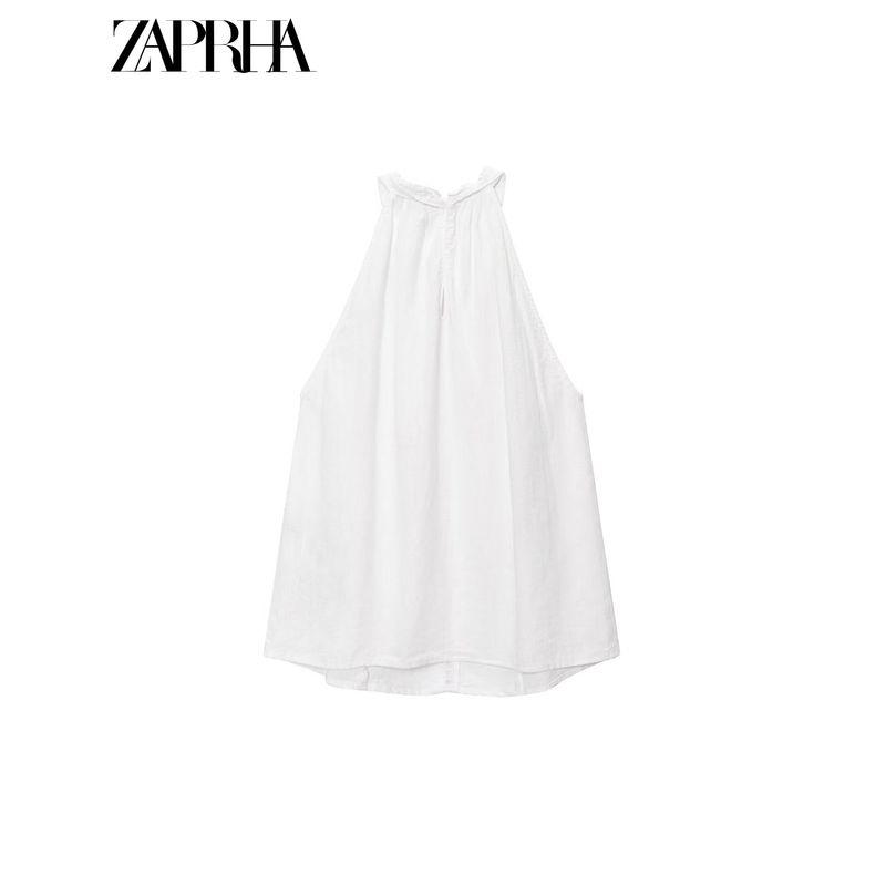 Zaprha 2025 New Arrival Sexy off-the-Shoulder Laminated Decoration Hanging Collar Tops Shirt Female Stylish 3585730
