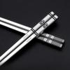 316 Stainless Steel Chopstick Laser Engraving Chinese Chopsticks Antiskid Household Metal Reusable Chopstick Kitchen Tableware