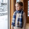 Warm Lightweight Velvet Scarf Double Sided for Kids, Soft Thickened Plaid Neck Warmer Unisex Winter Boys and Girls, Comfortable Wrap Outdoor