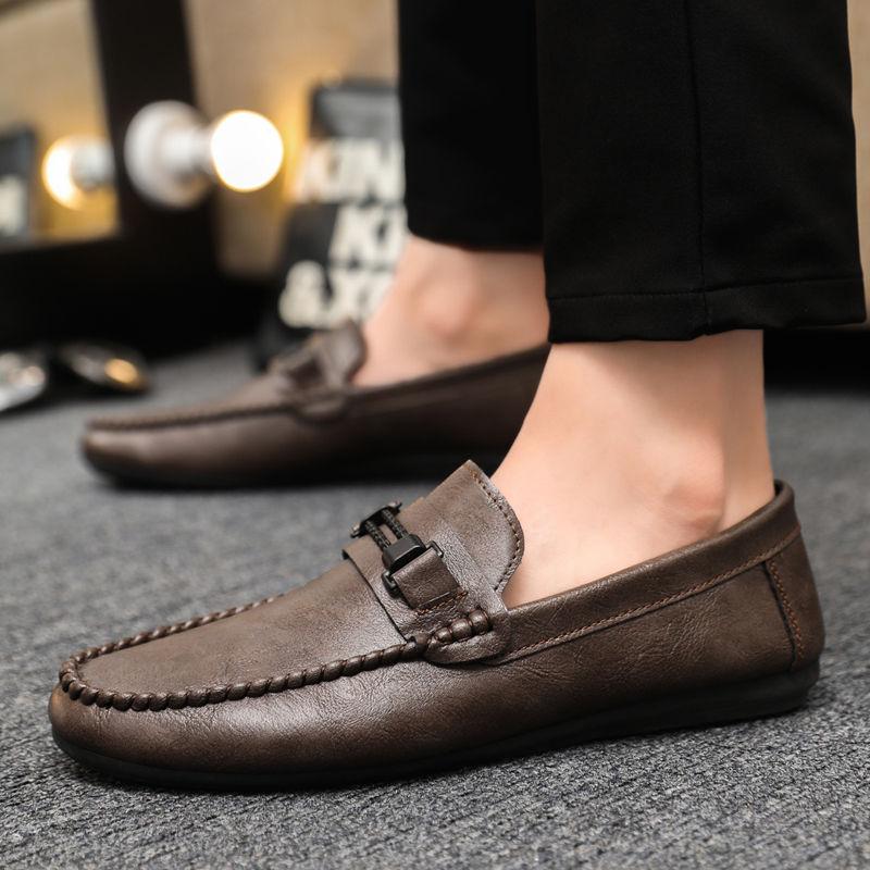 Round Toe Breathable Soft Man Casual Shoe Legitimate Summer Sale Classic Original Slip-on Social Luxury Pu Leather Shoes for Men