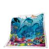 Blanket Marine Life Dolphin Lamb Fleece Crystal Fleece Blanket