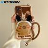 KEYSION Roztomilý 3D kreslený plyšový obal pro Redmi Note 10S 10 5G 10 Pro 4G se šňůrkou Silikonový nárazuvzdorný kryt na telefon pro POCO M5S