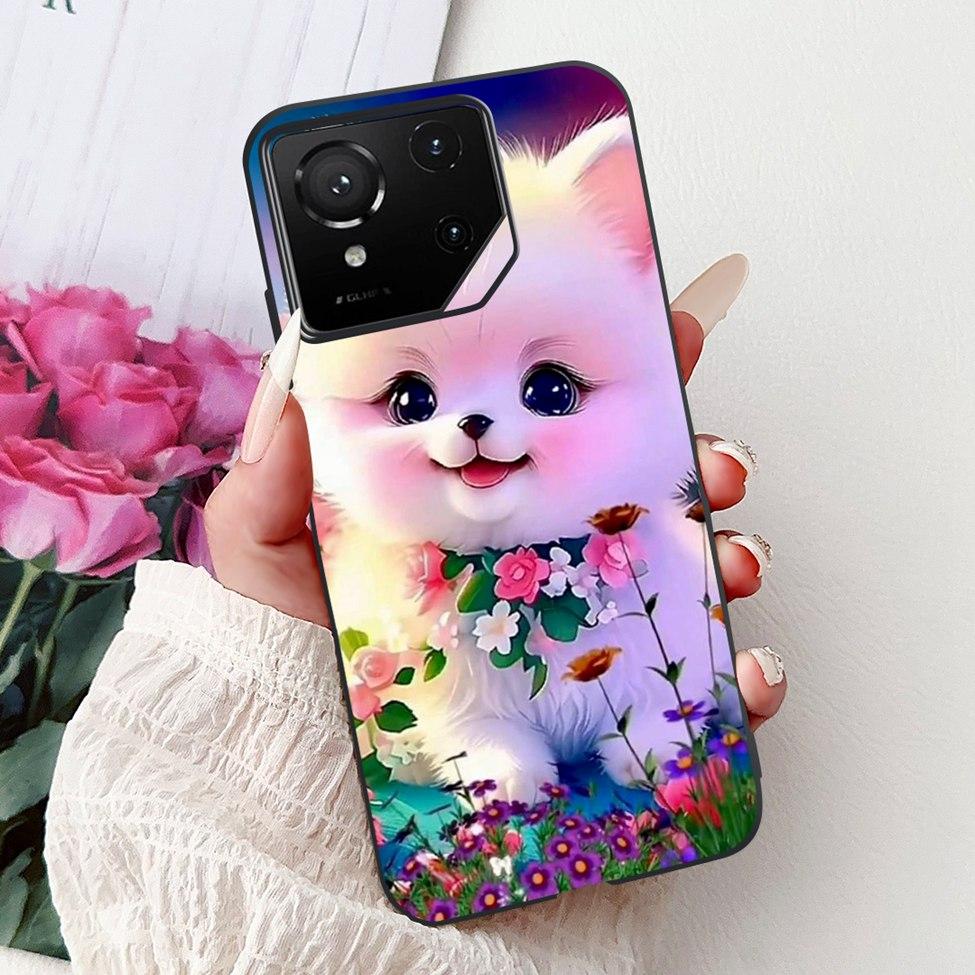 For Asus ROG Phone 9 Pro Back Cover For Asus ROG Phone 9 Case Silicone Cute Cat Luxury Love Funny Painted Shockproof Bumper