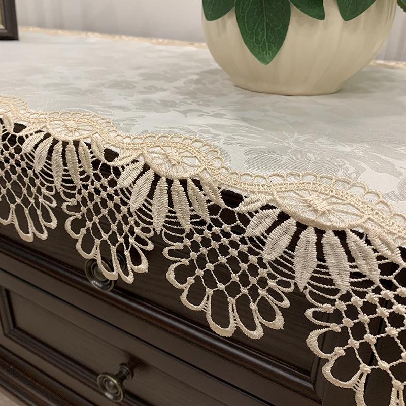 Table Cloth Rectangle Europe Coffee Embroidered Lace Tv Cabinet Shopbox Table Cover Tablecloth Fabric Long Strip Dust Cover