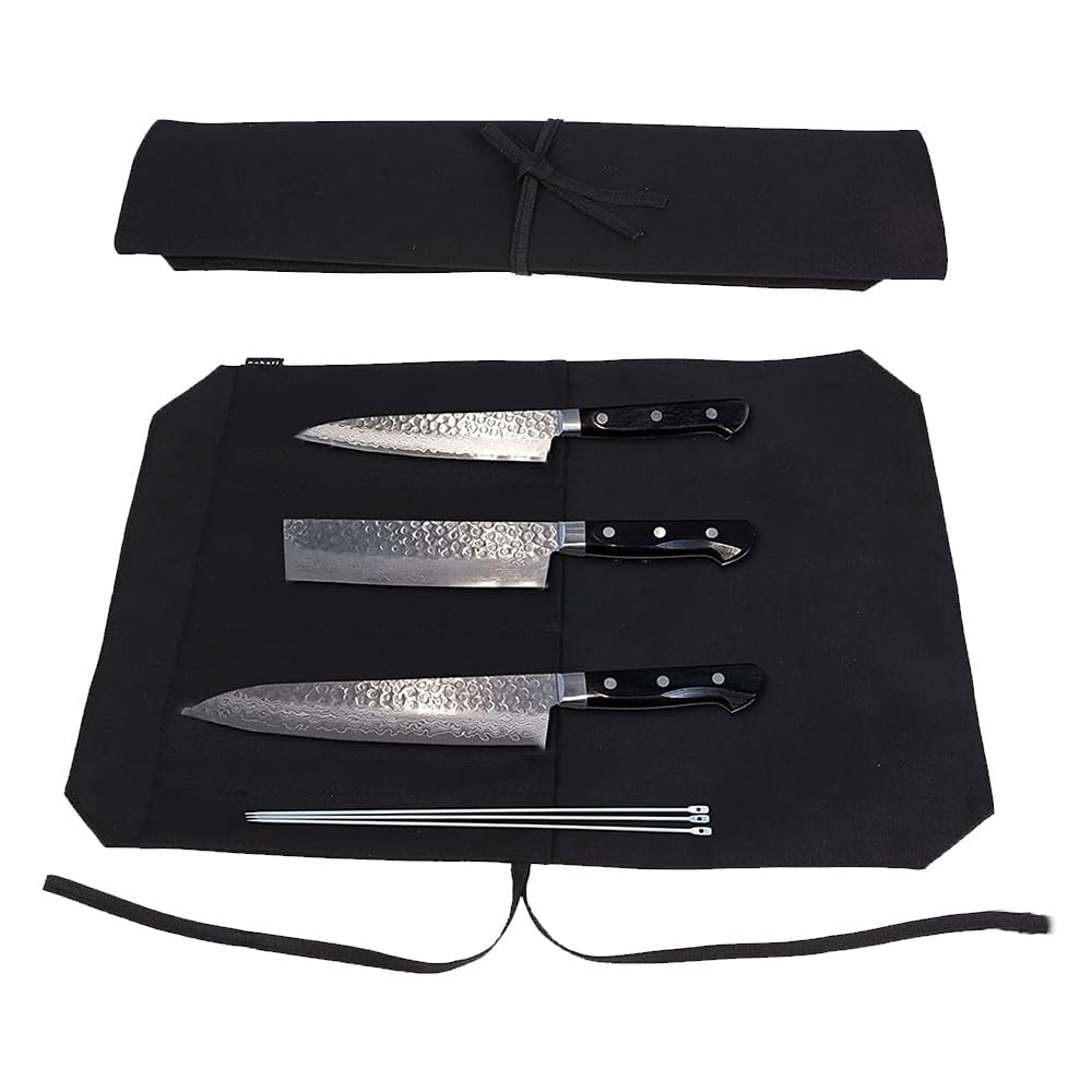 Portable Canvas Knife Case with Cloth Wrap for Perfect for Outdoor Cooking and Commercial Use Lightweight, Knives, Camping, Activities, Classes,