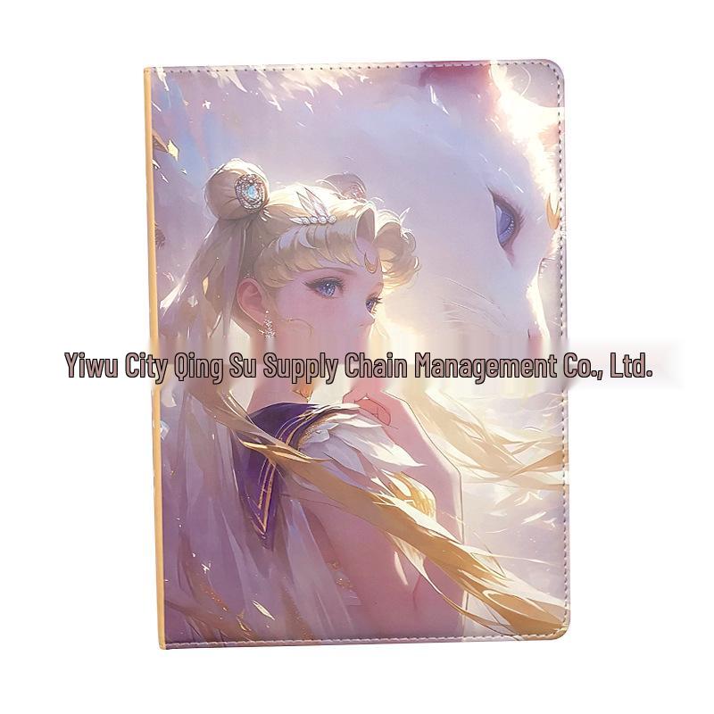 Anime Warrior Cat Girl Leather Notebook - Hardcover Diary with Beautiful Color Pages A-248